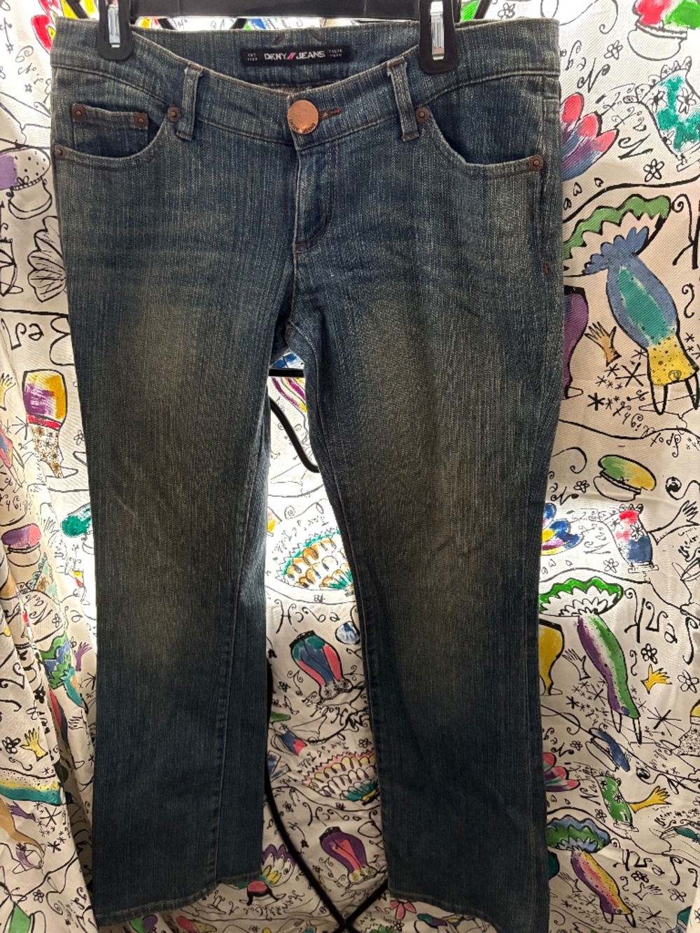 DKNY jeans retro low rise, stretch boot cut denim